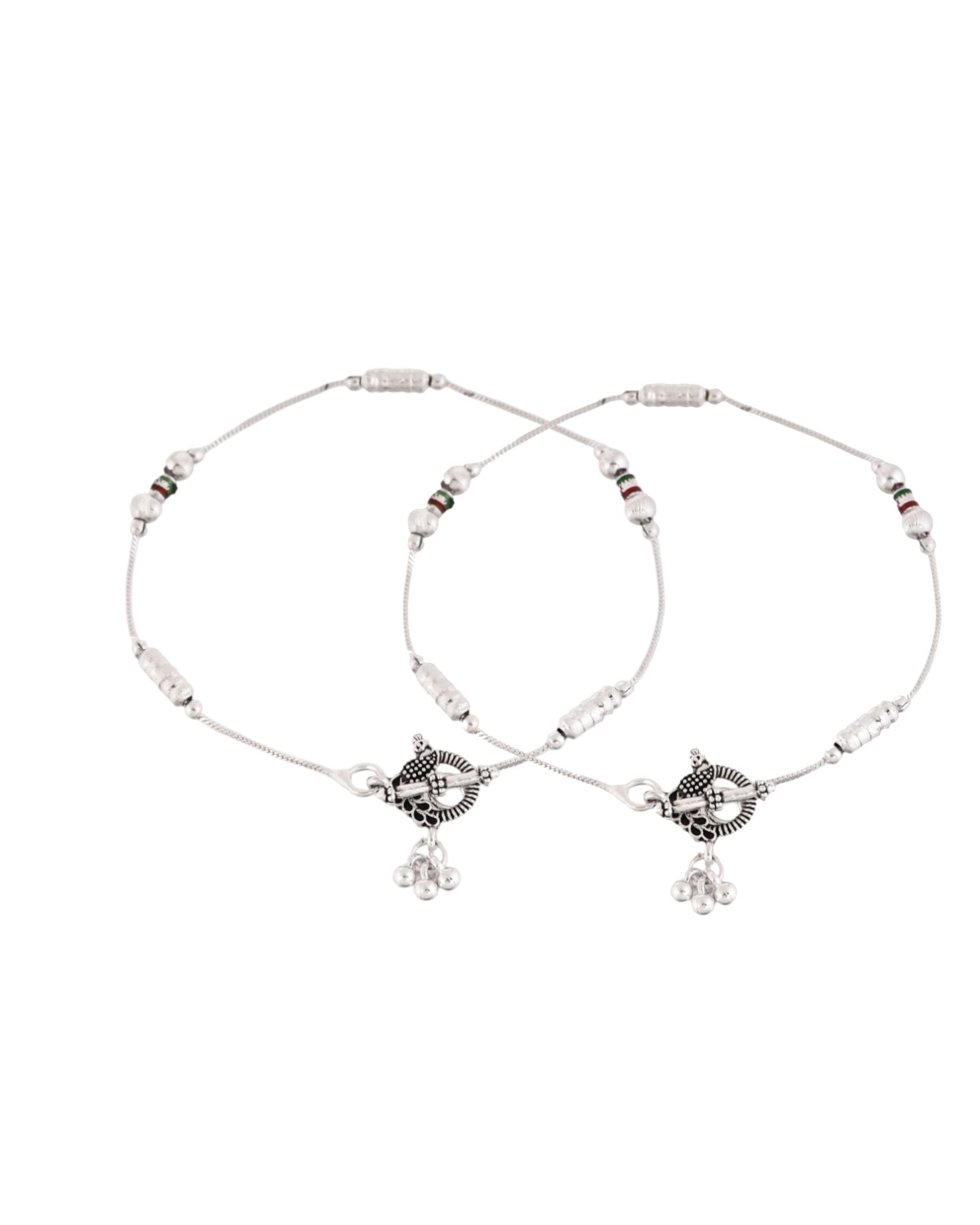 Jewels Nest Silver Plated Minimal Charm Adjustable Anklet For Women - Distacart