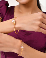 Thumbnail for Jewels Nest Gold-Toned Stone Accent Openable Bangles For Women - Distacart