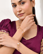 Thumbnail for Jewels Nest Gold-Toned Stone Accent Openable Bangles For Women - Distacart