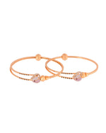 Thumbnail for Jewels Nest Gold-Toned Stone Accent Openable Bangles For Women - Distacart