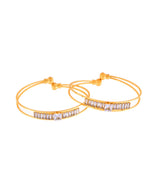 Thumbnail for Jewels Nest Gold-Toned Crystal Studded Openable Bangles For Women - Distacart