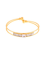 Thumbnail for Jewels Nest Gold-Toned Crystal Studded Openable Bangles For Women - Distacart