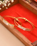 Thumbnail for Jewels Nest Gold-Toned Crystal Studded Openable Bangles For Women - Distacart