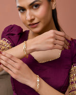 Thumbnail for Jewels Nest Gold-Plated Crystal Studded Adjustable Bangle Set For Women - Distacart