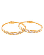 Thumbnail for Jewels Nest Gold-Plated Crystal Studded Adjustable Bangle Set For Women - Distacart