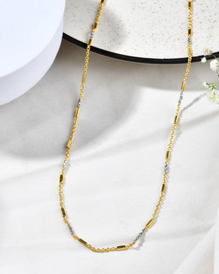 Jewels Nest Elegant Gold-Tone Dual-Tone Textured Chain for Men & Women - Distacart