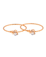 Thumbnail for Jewels Nest Gold-Plated Textured Bangle Set With Butterfly Motif For Women - Distacart