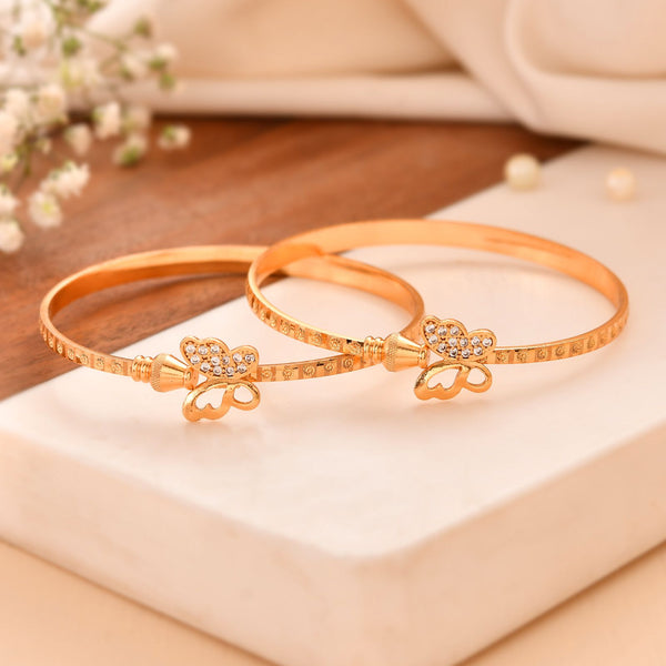 Jewels Nest Gold Plated Heart Charm Bangles Set For Women – Daily & Party Wear - Distacart