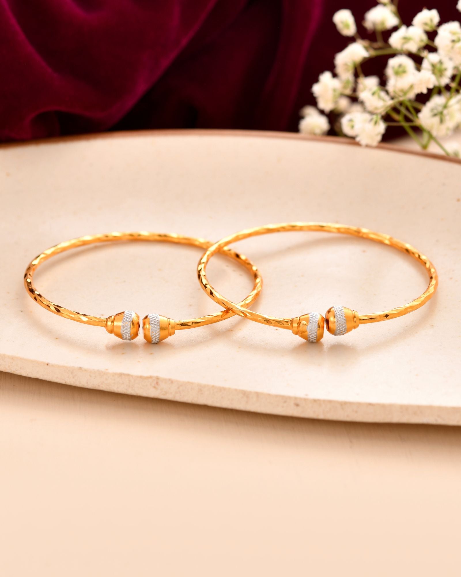 Jewels Nest Gold Plated Textured Finish Bangles Set For Women – Daily Wear - Distacart