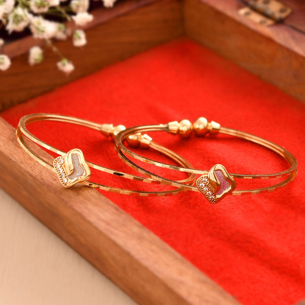 Jewels Nest Gold Plated Heart Design Bangles Set For Women – Daily & Party Wear - Distacart