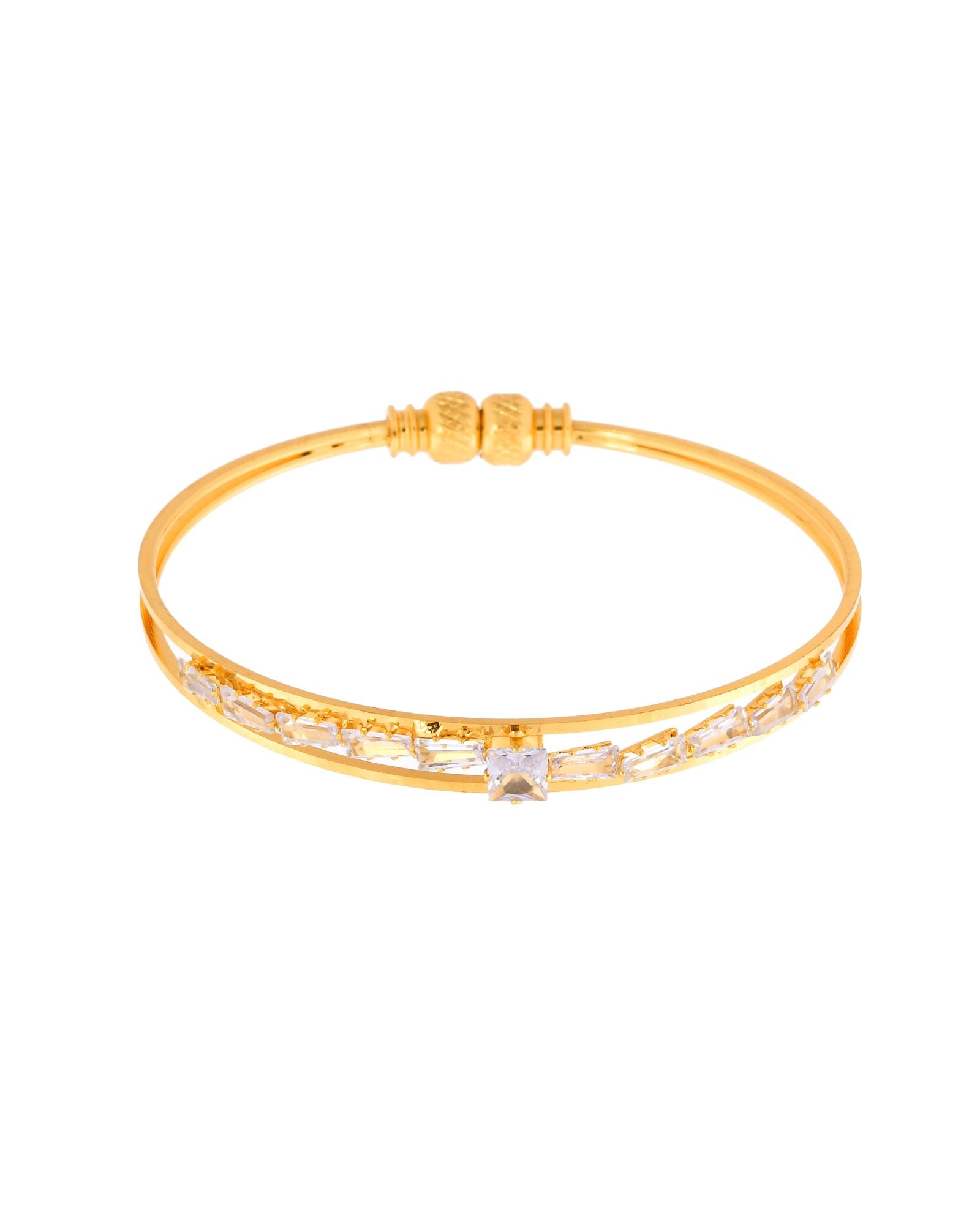 Jewels Nest Gold Plated Stone Studded Bangles Set For Women – Elegant Party Wear - Distacart