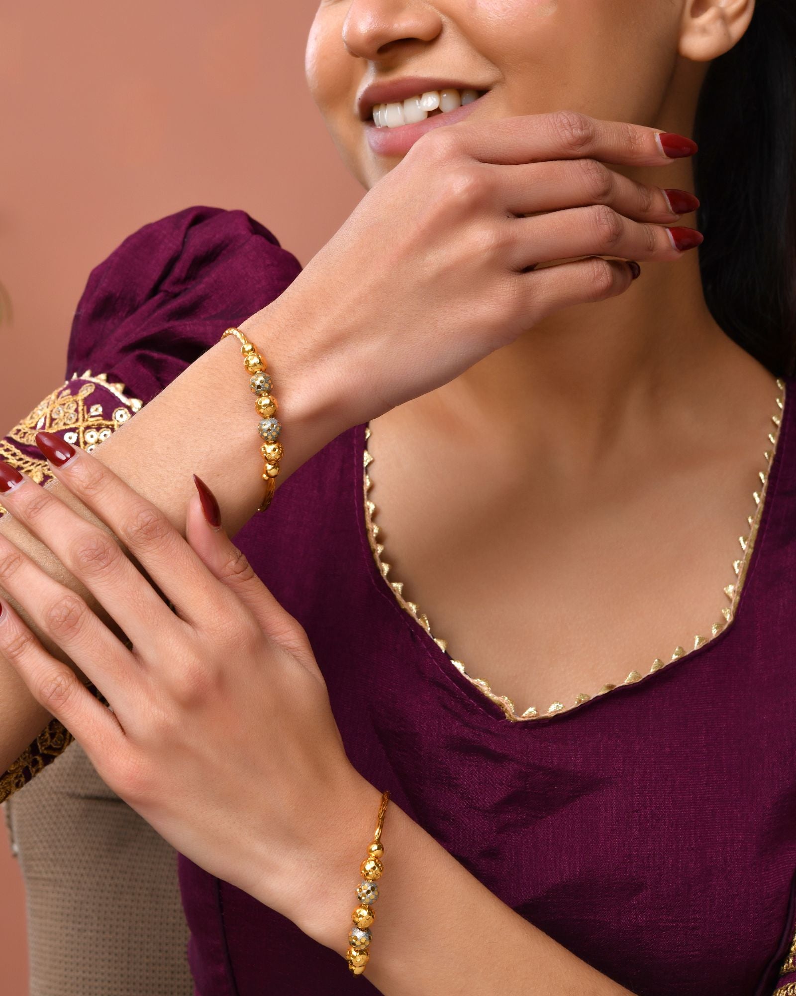 Jewels Nest Gold Plated Beaded Bangles Set For Women – Traditional Daily Wear - Distacart