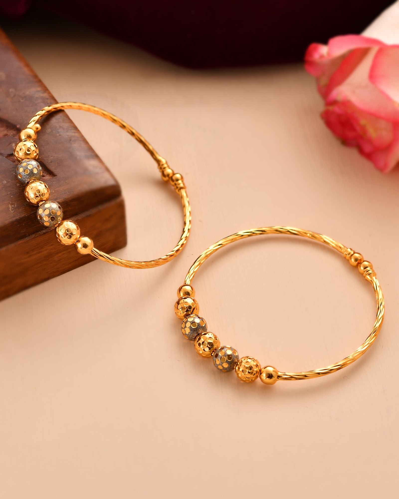 Jewels Nest Gold Plated Beaded Bangles Set For Women – Traditional Daily Wear - Distacart