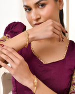 Thumbnail for Jewels Nest Gold Plated Floral Design Bangles Set For Women – Festive & Traditional Wear - Distacart