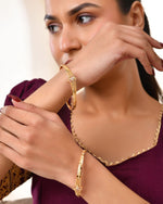 Thumbnail for Jewels Nest Gold Plated Floral Design Bangles Set For Women – Festive & Traditional Wear - Distacart