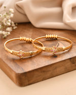 Thumbnail for Jewels Nest Gold Plated Floral Design Bangles Set For Women – Festive & Traditional Wear - Distacart
