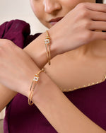 Thumbnail for Jewels Nest Gold Plated Floral Stone Bangles Set For Women – Traditional Festive Jewellery - Distacart