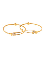 Thumbnail for Jewels Nest Gold Plated Floral Stone Bangles Set For Women – Traditional Festive Jewellery - Distacart