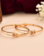 Thumbnail for Jewels Nest Gold Plated Floral Stone Bangles Set For Women – Traditional Festive Jewellery - Distacart