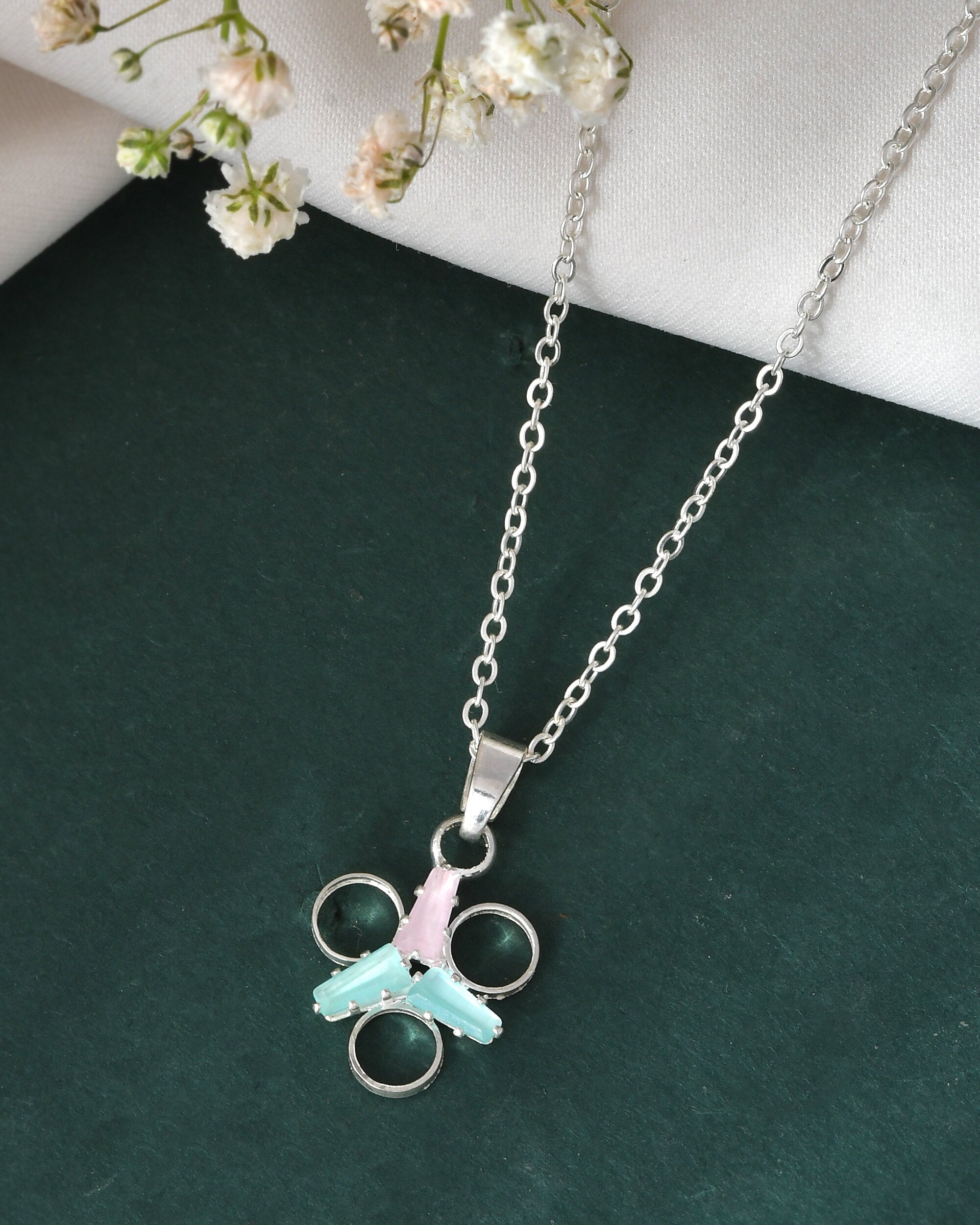 Jewels Nest Elegant Silver-Tone Butterfly Pendant Chain for Women & Girls - Distacart