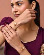 Thumbnail for Jewels Nest Gold Plated Paisley Design Bangles Set For Women – Elegant Daily & Festive Wear - Distacart