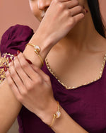 Thumbnail for Jewels Nest Gold Plated Paisley Design Bangles Set For Women – Elegant Daily & Festive Wear - Distacart