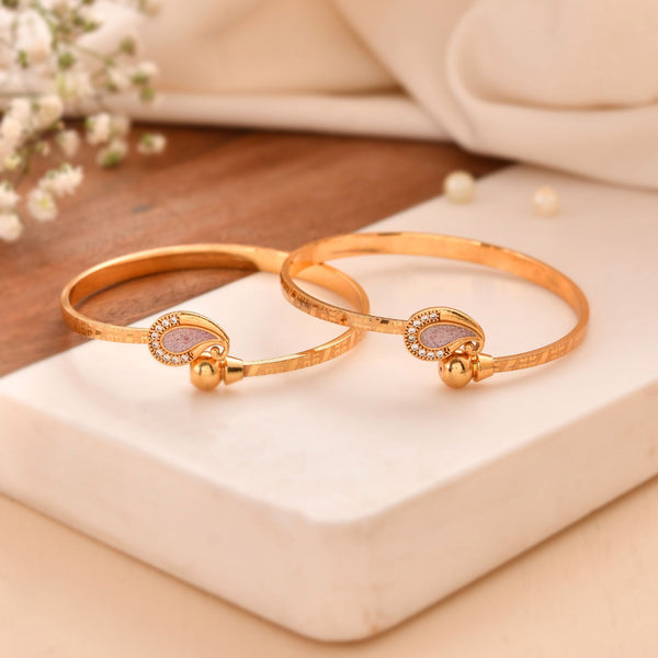 Jewels Nest Gold Plated Paisley Design Bangles Set For Women – Elegant Daily & Festive Wear - Distacart