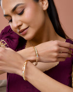 Thumbnail for Jewels Nest Gold Plated Crystal Studded Bangles Set For Women – Elegant Festive Wear - Distacart