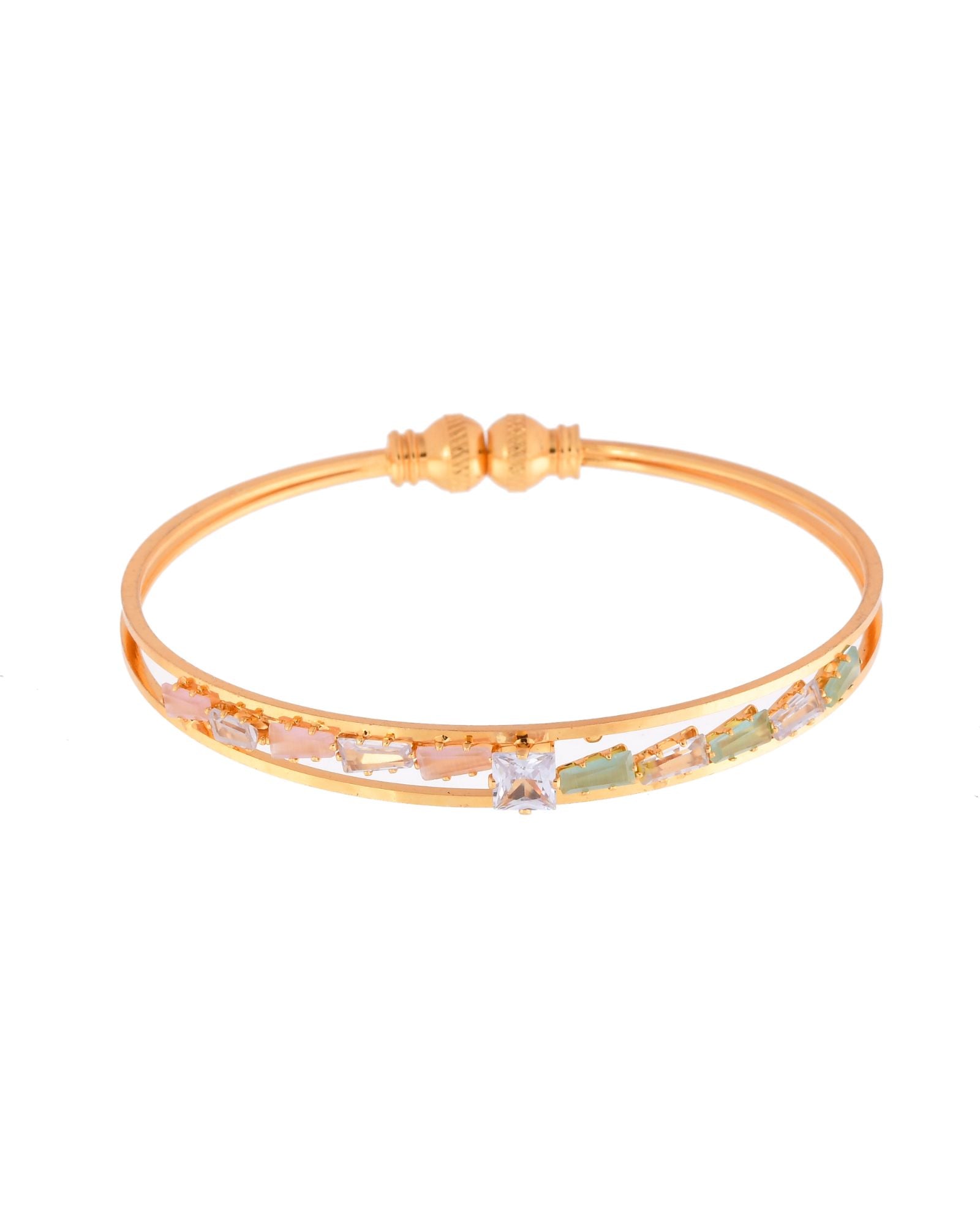 Jewels Nest Gold Plated Crystal Studded Bangles Set For Women – Elegant Festive Wear - Distacart