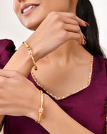 Thumbnail for Jewels Nest Gold Plated Floral Crystal Bangles Set For Women – Elegant Party & Festive Wear - Distacart