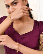 Thumbnail for Jewels Nest Gold Plated Floral Crystal Bangles Set For Women – Elegant Party & Festive Wear - Distacart