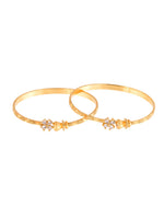 Thumbnail for Jewels Nest Gold Plated Floral Crystal Bangles Set For Women – Elegant Party & Festive Wear - Distacart