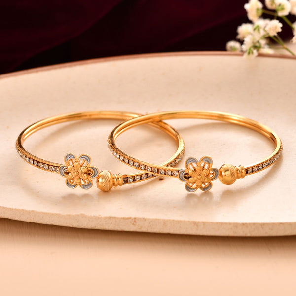 Jewels Nest Gold Plated Floral Stone Bangles Set For Women – Elegant Festive & Party Wear - Distacart