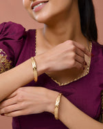 Thumbnail for Jewels Nest Gold Plated Zig Zag Design Bangles For Women | Stylish & Lightweight Pair - Distacart
