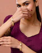 Thumbnail for Jewels Nest Gold Plated Zig Zag Design Bangles For Women | Stylish & Lightweight Pair - Distacart
