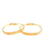 Thumbnail for Jewels Nest Gold Plated Floral Engraved Bangles For Women | Classic Daily Wear Design Pair - Distacart