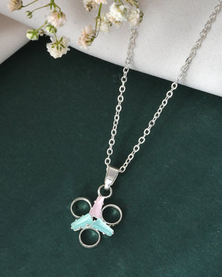 Jewels Nest Elegant Silver-Tone Butterfly Pendant Chain for Women & Girls - Distacart