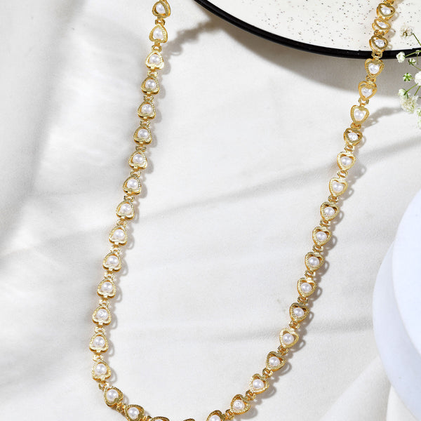 Jewels Nest Elegant Gold-Polished Pearl Chain for Women & Girls – Traditional Jewelry - Distacart