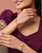 Thumbnail for Jewels Nest Gold Finish Heart Motif Bangles For Women | Elegant Daily Wear Pair - Distacart