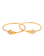 Thumbnail for Jewels Nest Gold Finish Heart Motif Bangles For Women | Elegant Daily Wear Pair - Distacart