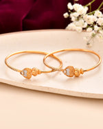 Thumbnail for Jewels Nest Gold Finish Heart Motif Bangles For Women | Elegant Daily Wear Pair - Distacart