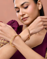 Thumbnail for Jewels Nest Gold Finish Filigree Design Bangles For Women | Traditional Designer Pair - Distacart