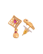 Thumbnail for Jewels Nest Gold Finish Square Pendant Necklace Set With Stone Stud Earrings For Women - Distacart