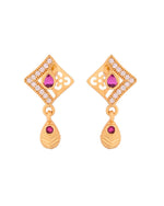 Thumbnail for Jewels Nest Gold Finish Square Pendant Necklace Set With Stone Stud Earrings For Women - Distacart