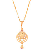 Thumbnail for Jewels Nest Gold Finish Teardrop Pendant Necklace Set With Stone Stud Earrings For Women - Distacart