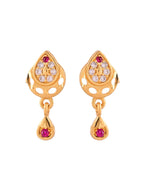 Thumbnail for Jewels Nest Gold Finish Teardrop Pendant Necklace Set With Stone Stud Earrings For Women - Distacart