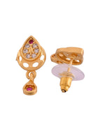 Thumbnail for Jewels Nest Gold Finish Teardrop Pendant Necklace Set With Stone Stud Earrings For Women - Distacart
