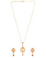 Thumbnail for Jewels Nest Gold-Plated Circular Pendant Necklace With Matching Stud Earrings For Women - Distacart