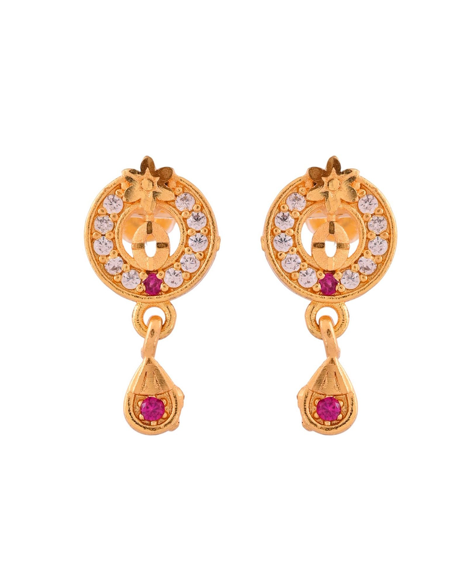 Jewels Nest Gold-Plated Circular Pendant Necklace With Matching Stud Earrings For Women - Distacart