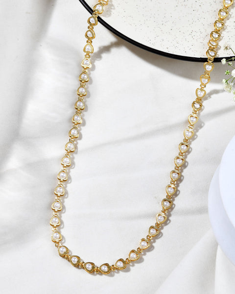 Jewels Nest Elegant Gold-Polished Pearl Chain for Women & Girls – Traditional Jewelry - Distacart